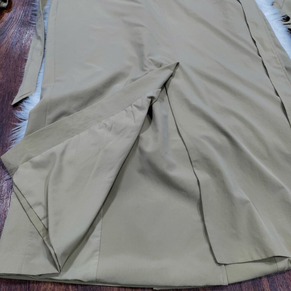 Line and Dot Beige Double Breasted Belted Long Trench Coat Women's Size Small - Picture 14 of 16